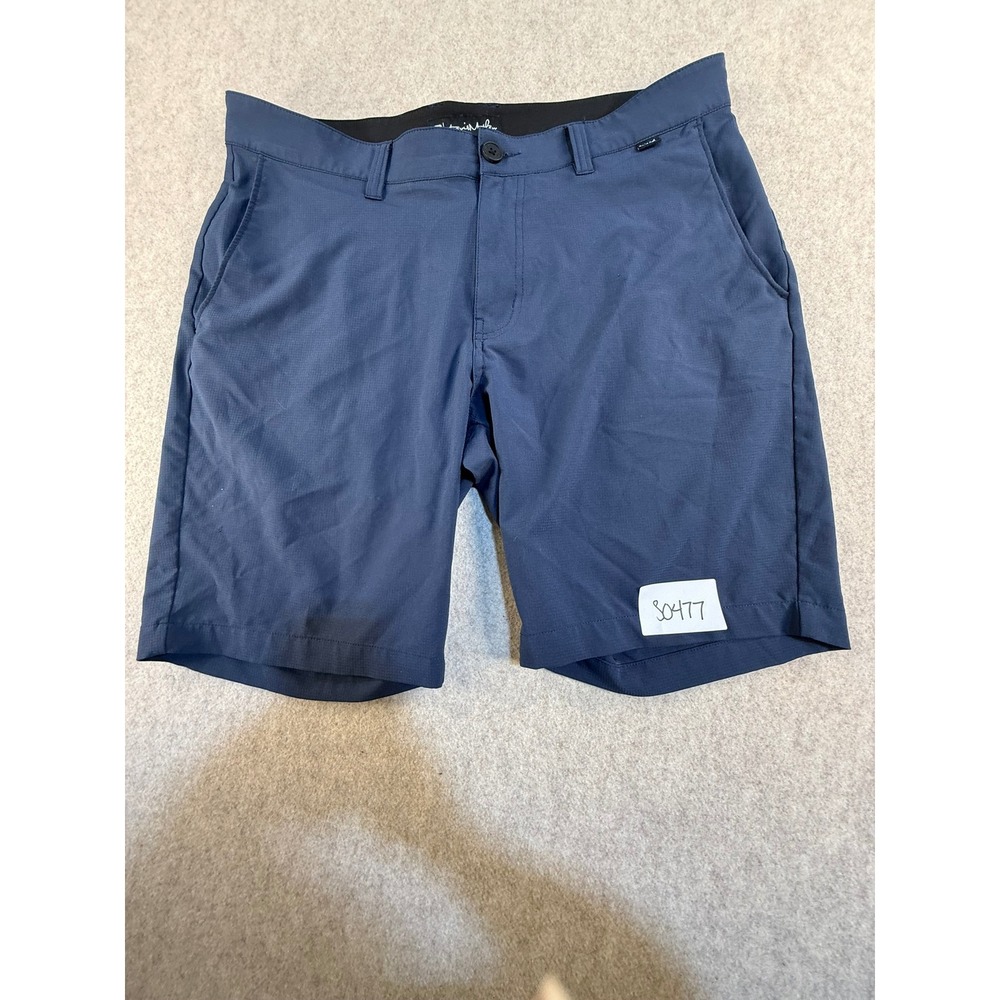 TravisMathew Mens‎ Navy Blue Golf Shorts Size 34 Micro Grid Performance Active